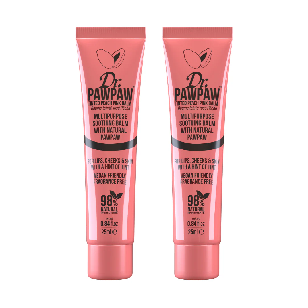 Peach Pink Tinted Balm 25ml Duo Pack
